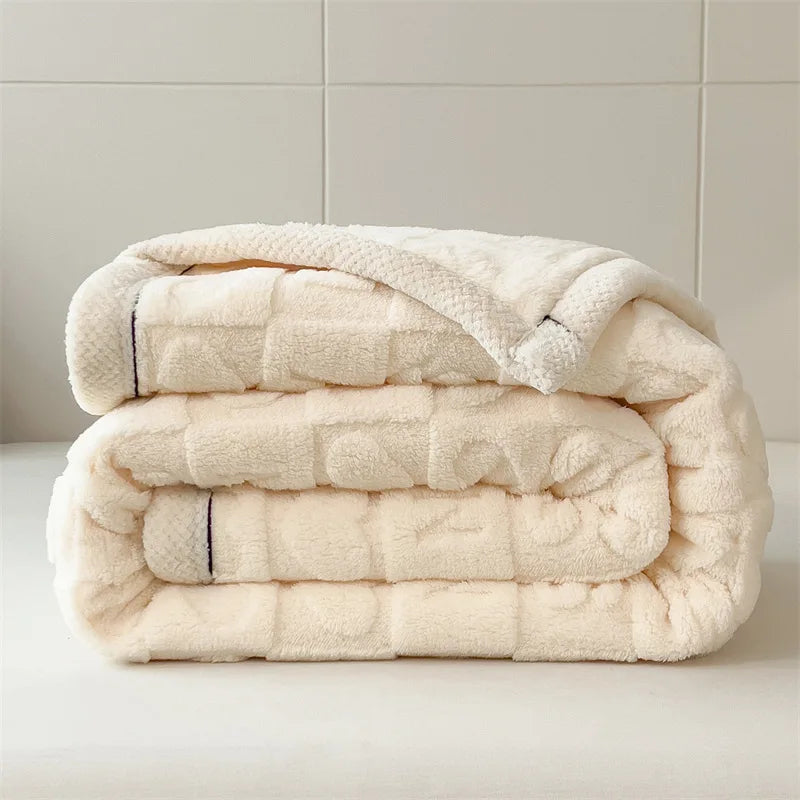 Coral Velvet Plush Winter Quilt