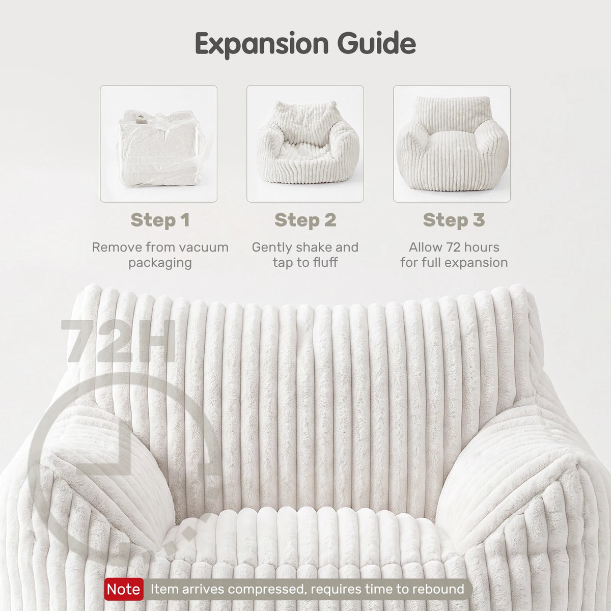 Ergonomic Corduroy Bean Bag Sofa