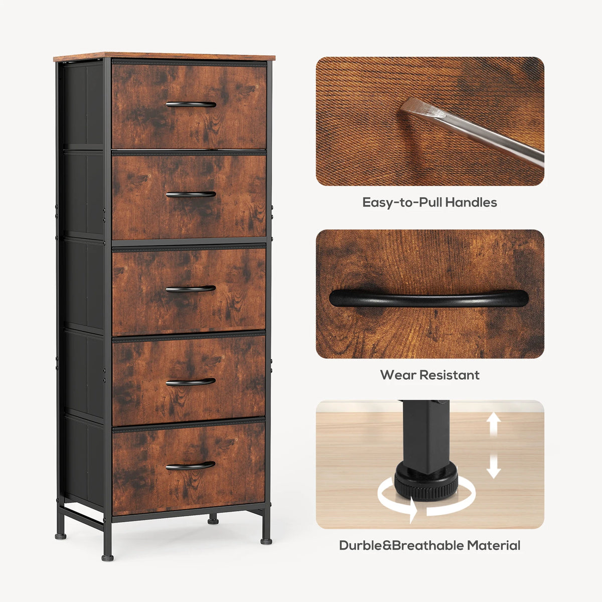 48 Inch Fabric Drawer Dresser