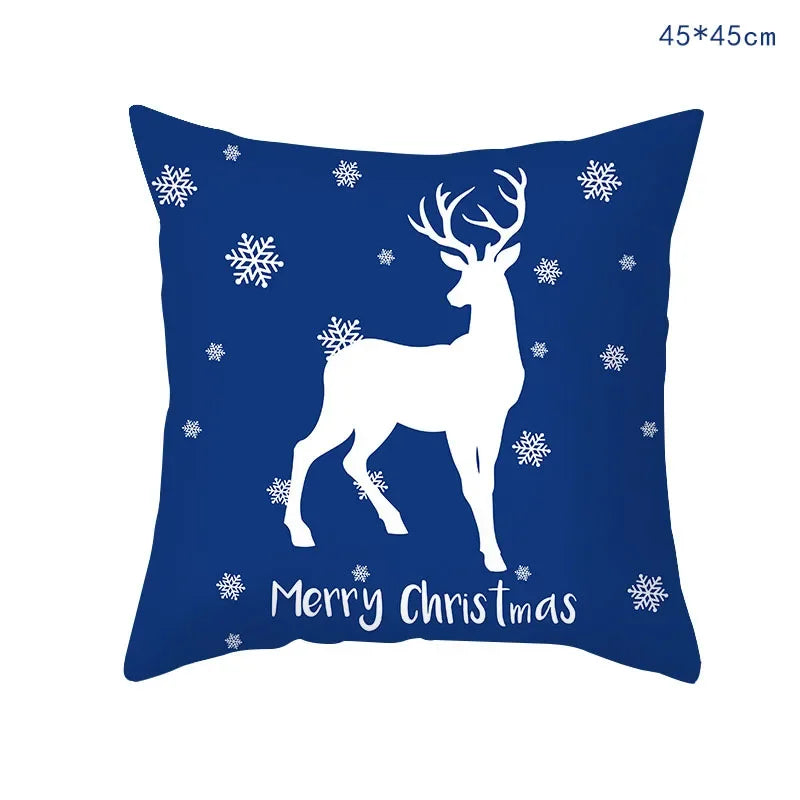 Blue Snow Christmas Pillowcase