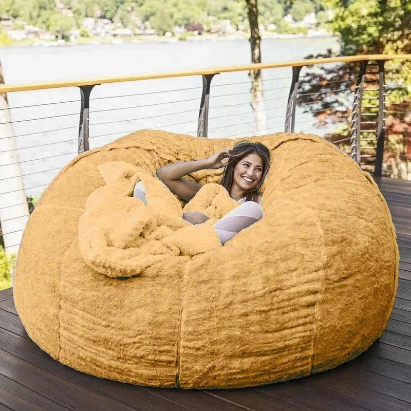 Giant Faux Fur Bean Bag Cover