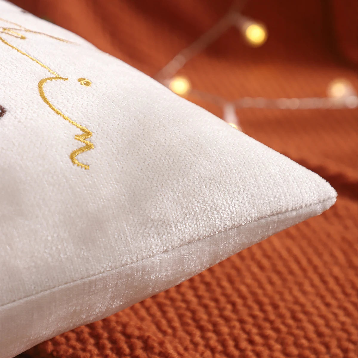 Pumpkin Maple Leaf Chenille Pillow