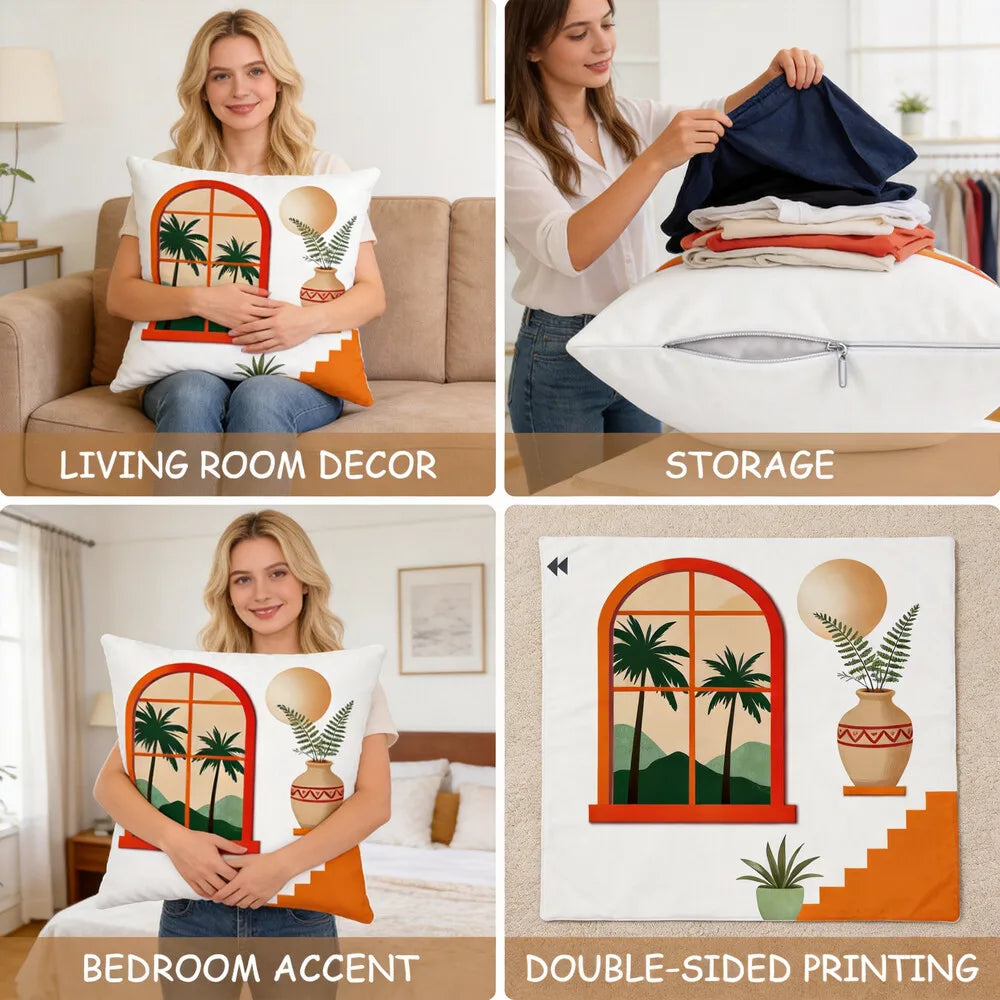 Printed Maple Leaf Pillow Covers
