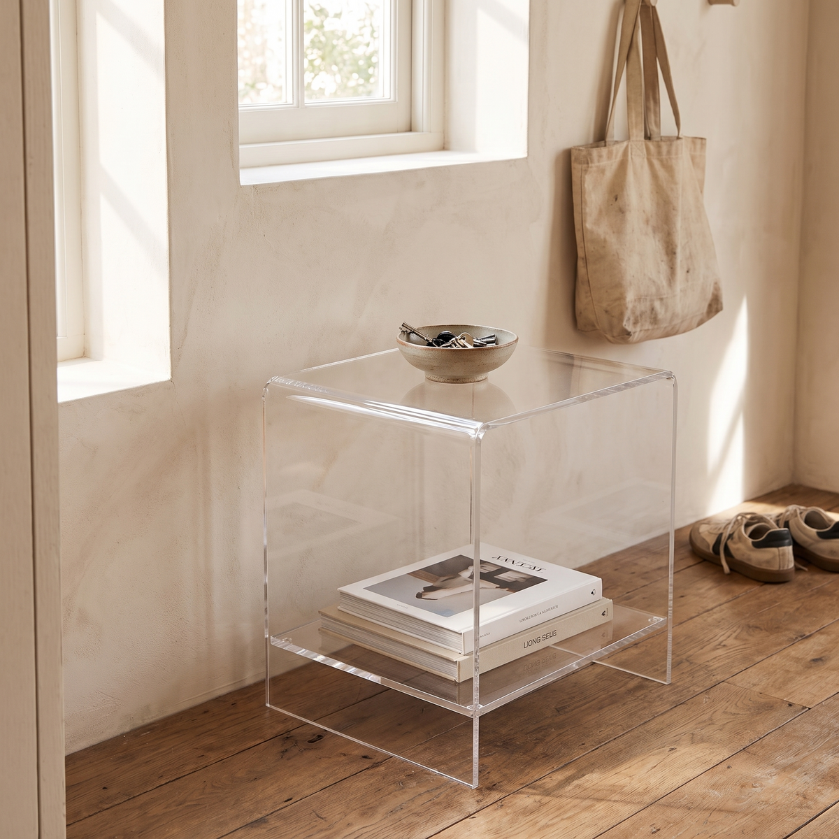 Acrylic Two Tier Side Table lifestyle