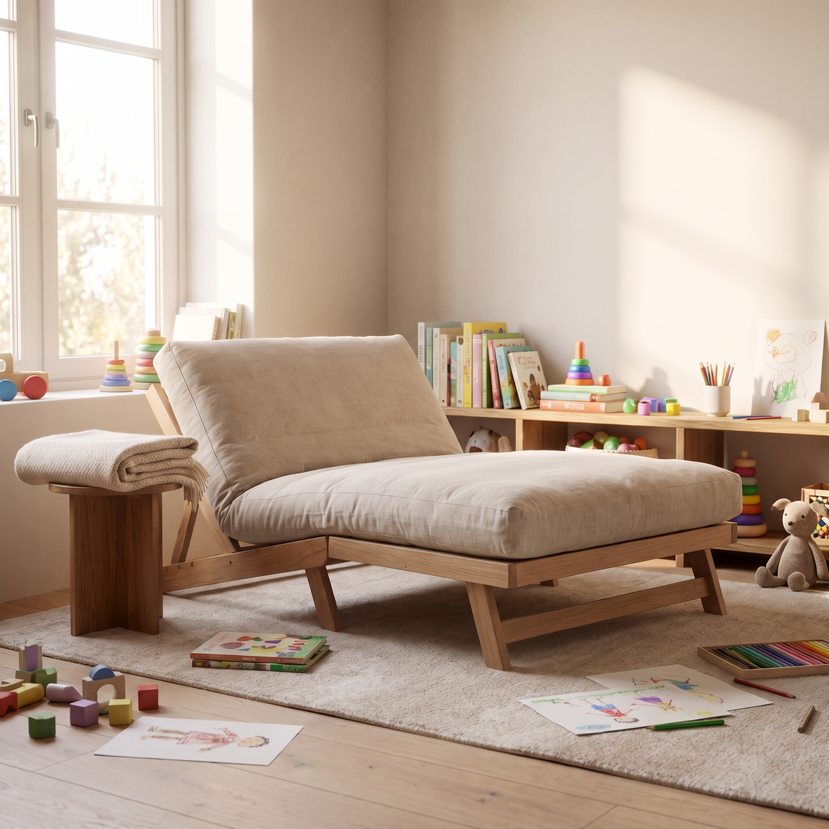 Fold Out Sofa Bed Lounge Chair lifestyle