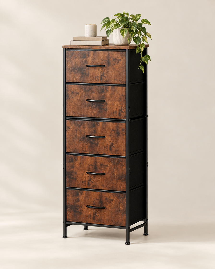 48 Inch Fabric Drawer Dresser studio shot