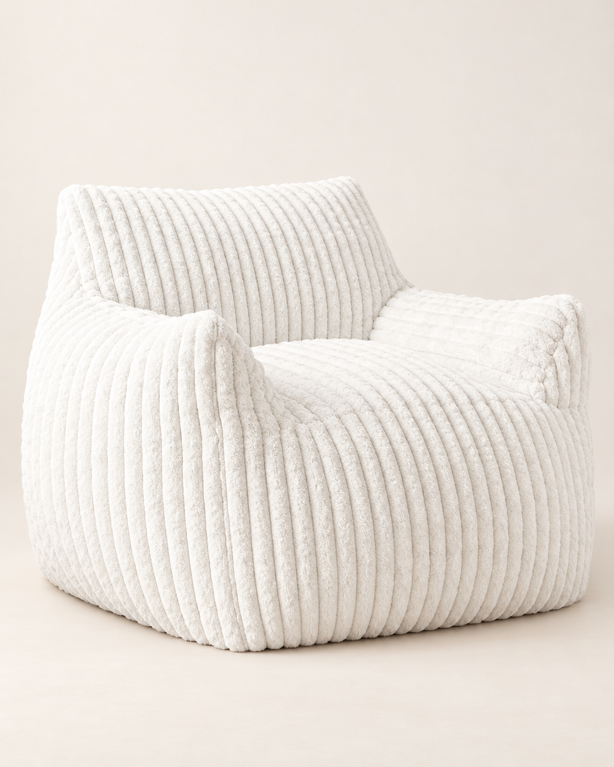Ergonomic Corduroy Bean Bag Sofa studio shot