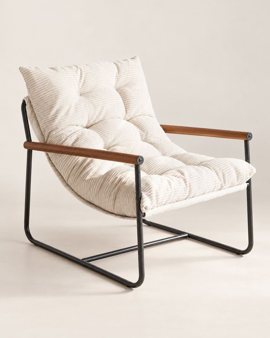 Metal Frame Accent Chair studio shot