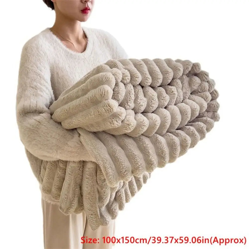 Plush Spandex Striped Blanket