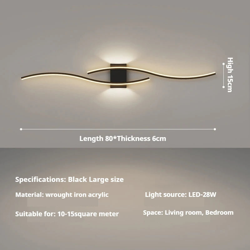 Black Gold Strip Wall Lamp