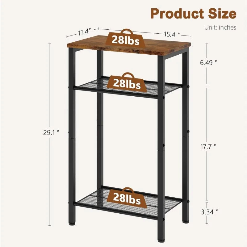 Rustic Metal Frame Side Table