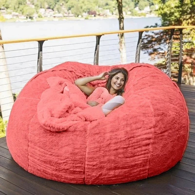 Giant Faux Fur Bean Bag Cover