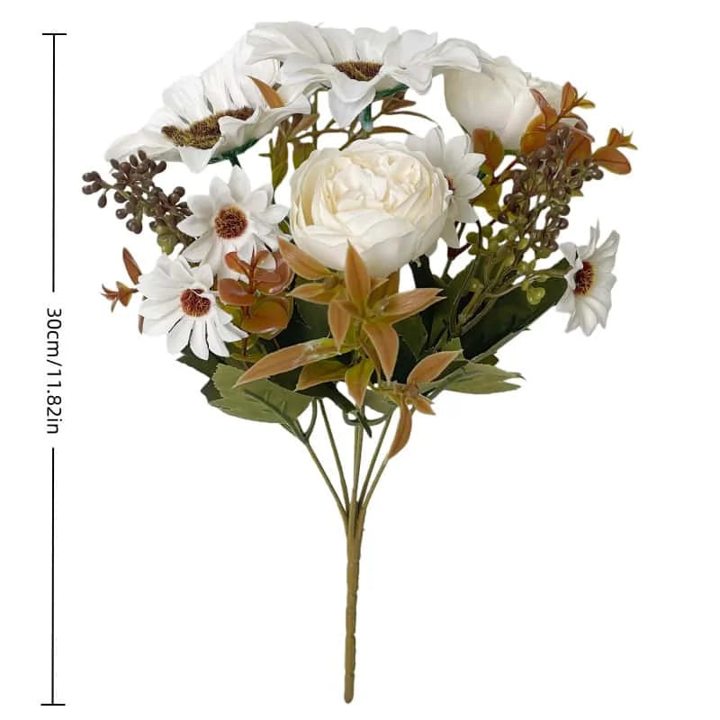 Faux Peony Sunflower Bouquet