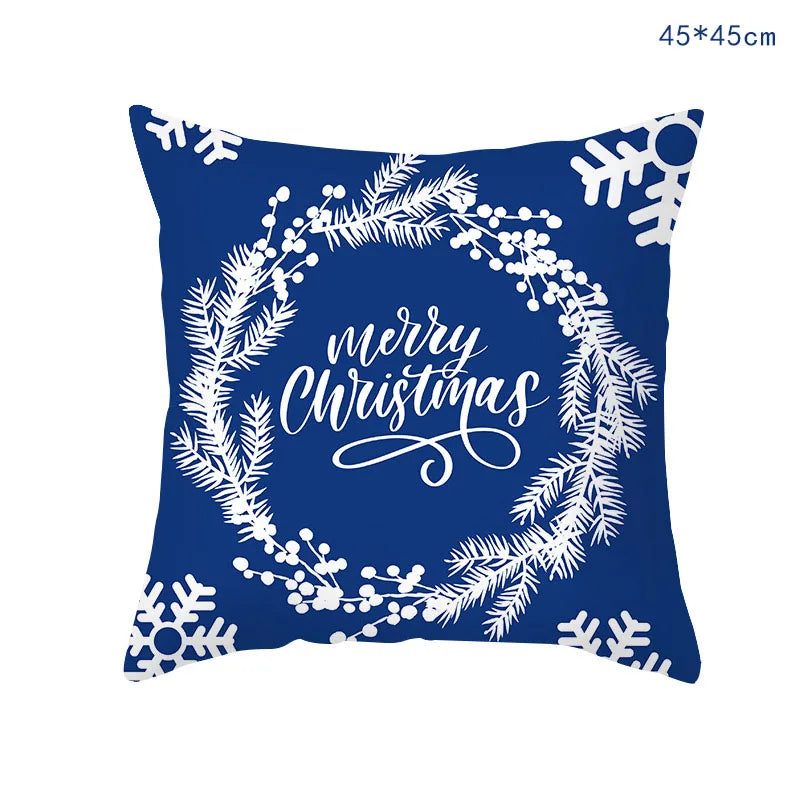 Blue Snow Christmas Pillowcase