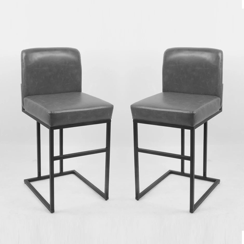Faux Leather Counter Stools Set of 2