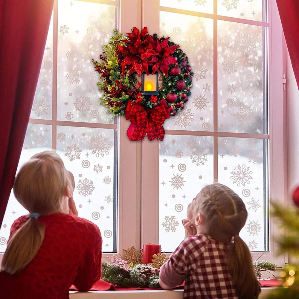 Big Red Flower Bow Wreath