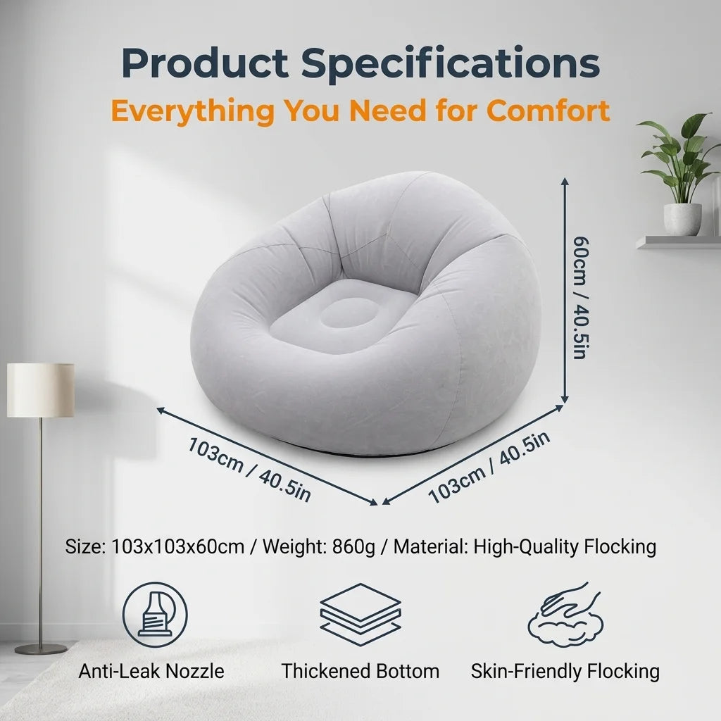 Inflatable Flocked Lazy Sofa