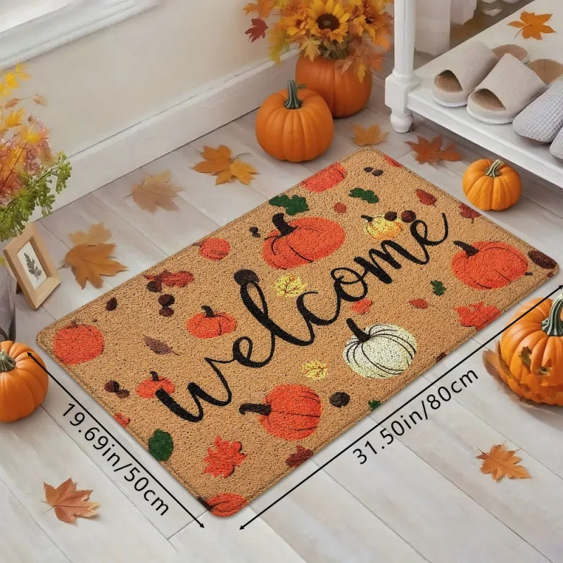 Harvest Pumpkin Welcome Mat