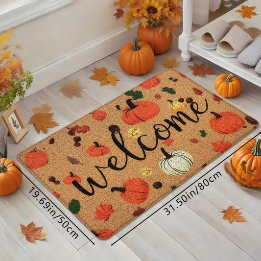 Harvest Pumpkin Welcome Mat