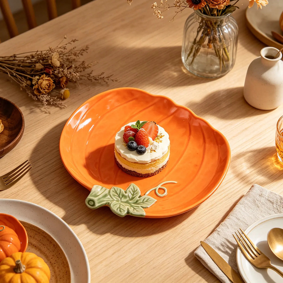 Ceramic Pumpkin Candy Tray