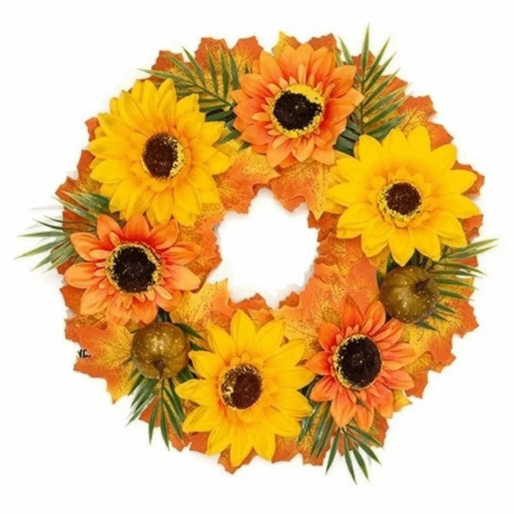 Rustic Sunflower Pumpkin Wreath