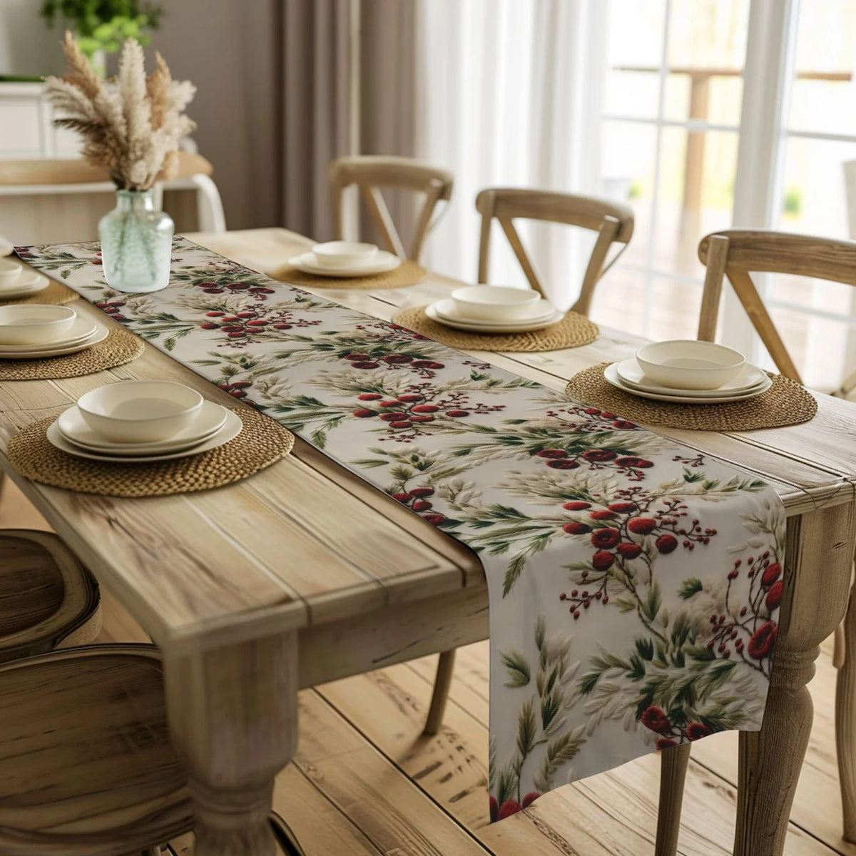 Floral Winter Table Runner