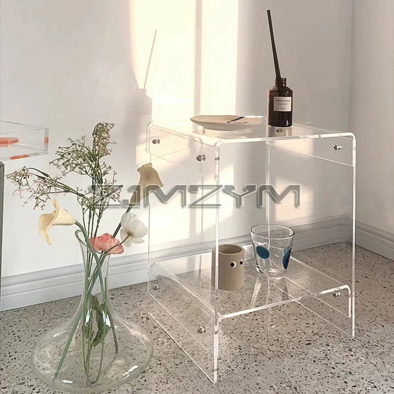 Acrylic Double-Deck Side Table