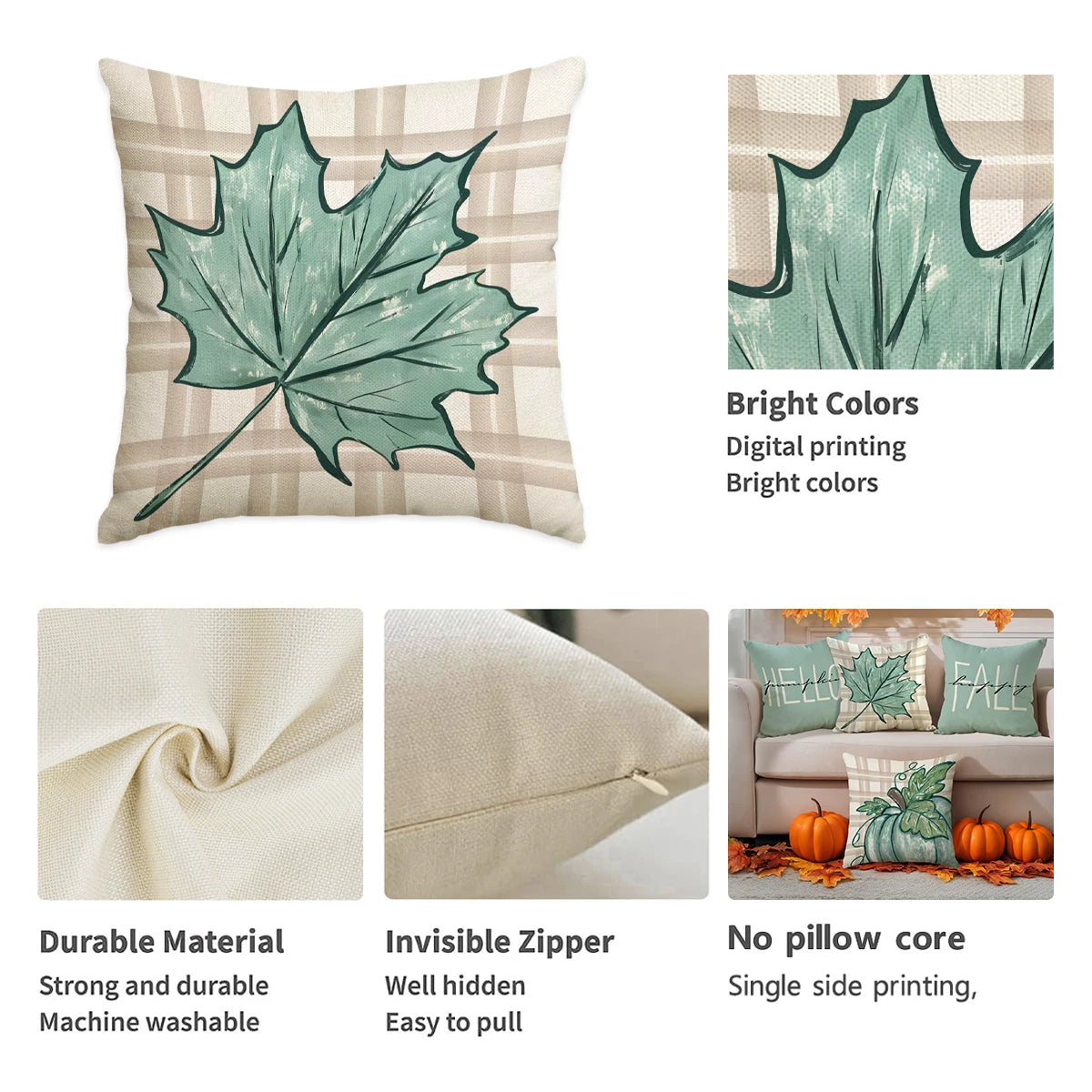 Pumpkin Stripe Pillow Cover Set