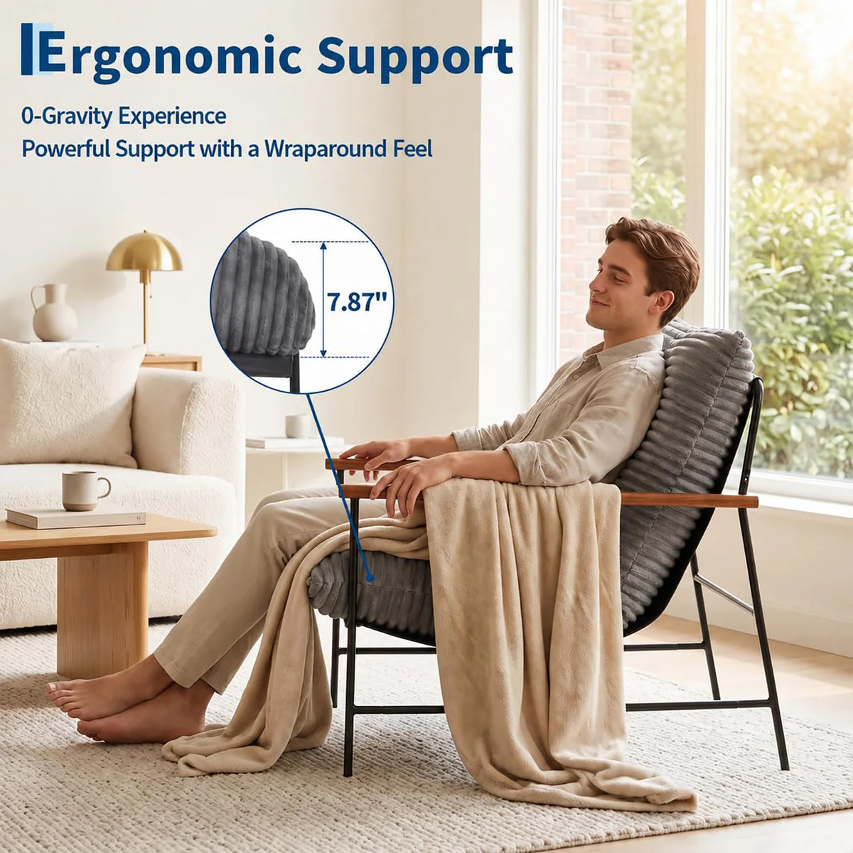 Deep Seat Corduroy Reading Chair