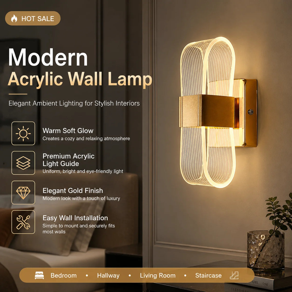 Nordic Background LED Wall Lamp