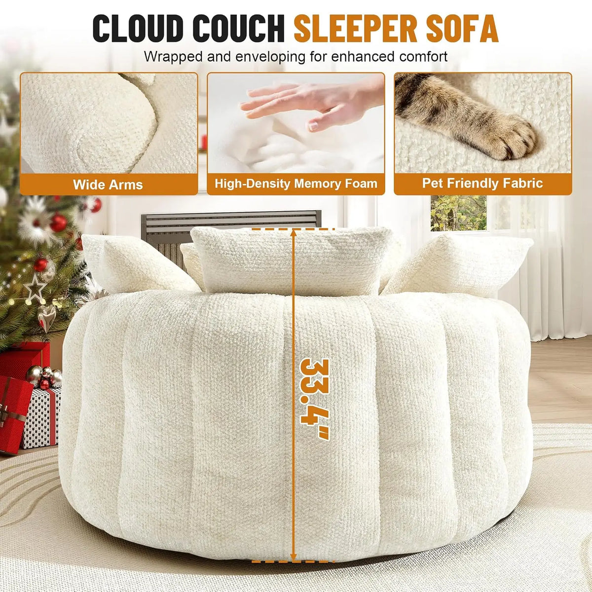 Deep Seat Cloud Chaise Sofa