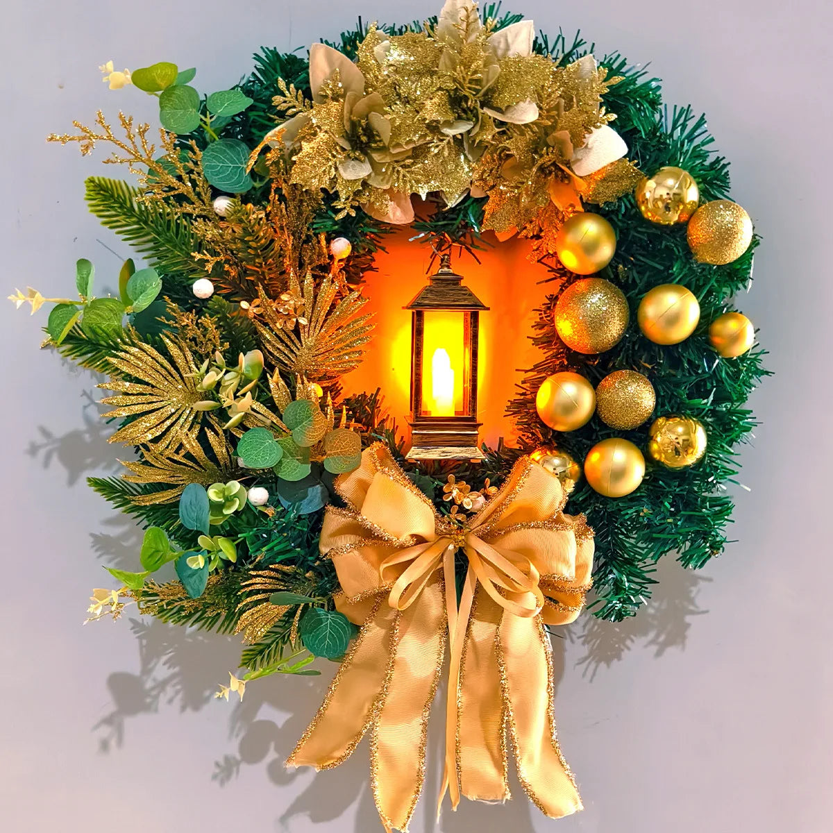 Golden Ball Flower Wreath