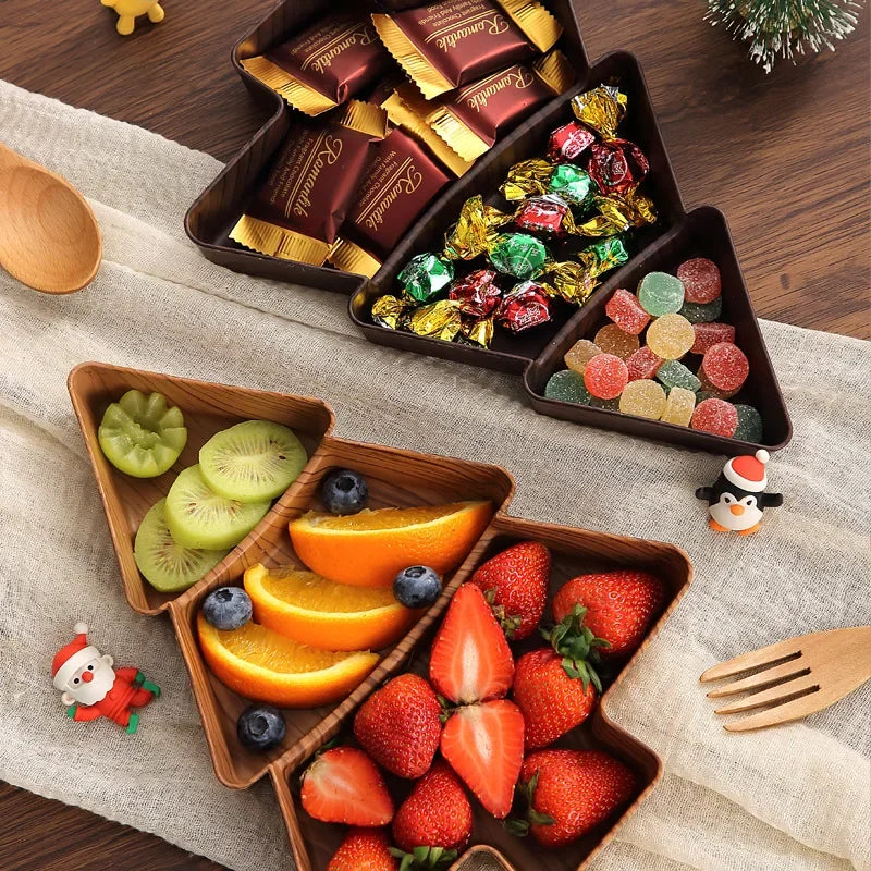 Faux Wood Tree Snack Tray