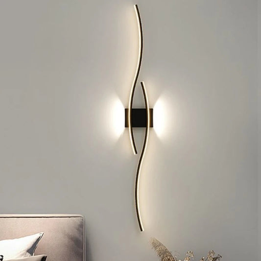 Black Gold Strip Wall Lamp