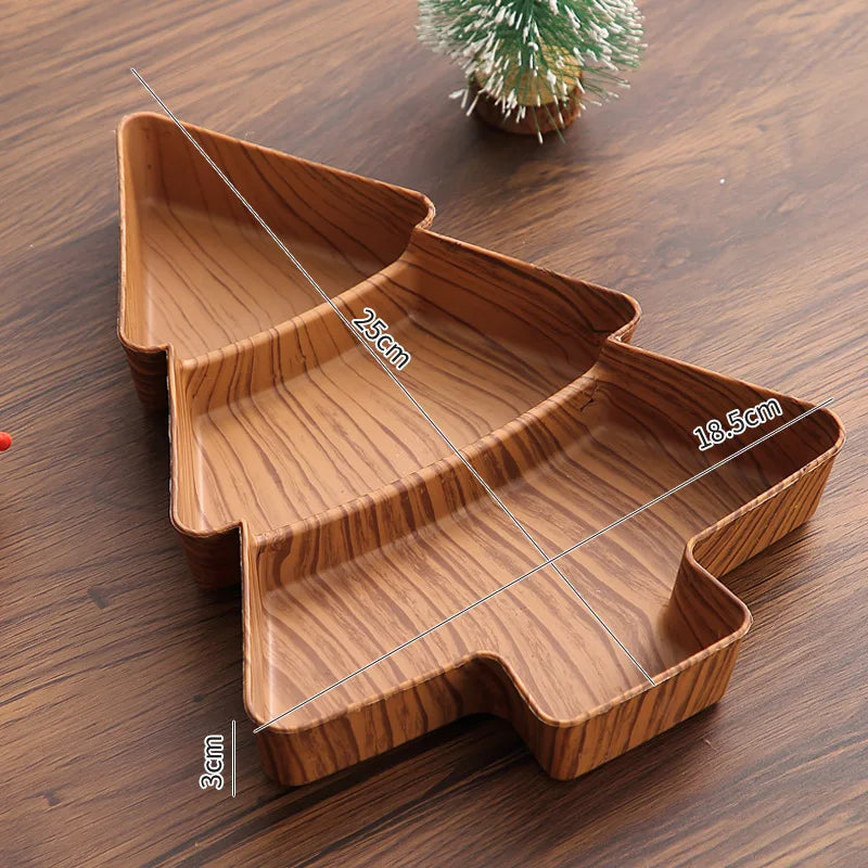Faux Wood Tree Snack Tray