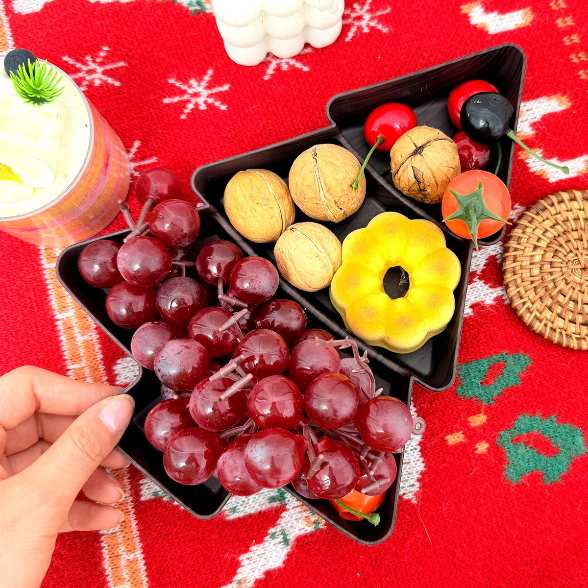Faux Wood Tree Snack Tray