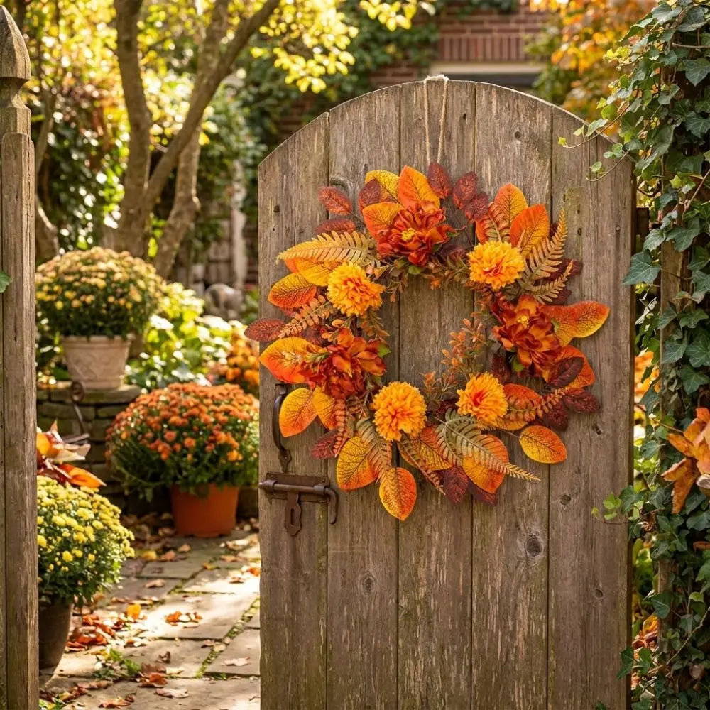 Rustic Sunflower Pumpkin Wreath