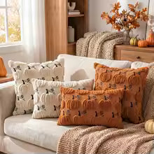 Autumn Pumpkin Embroidery Pillowcase