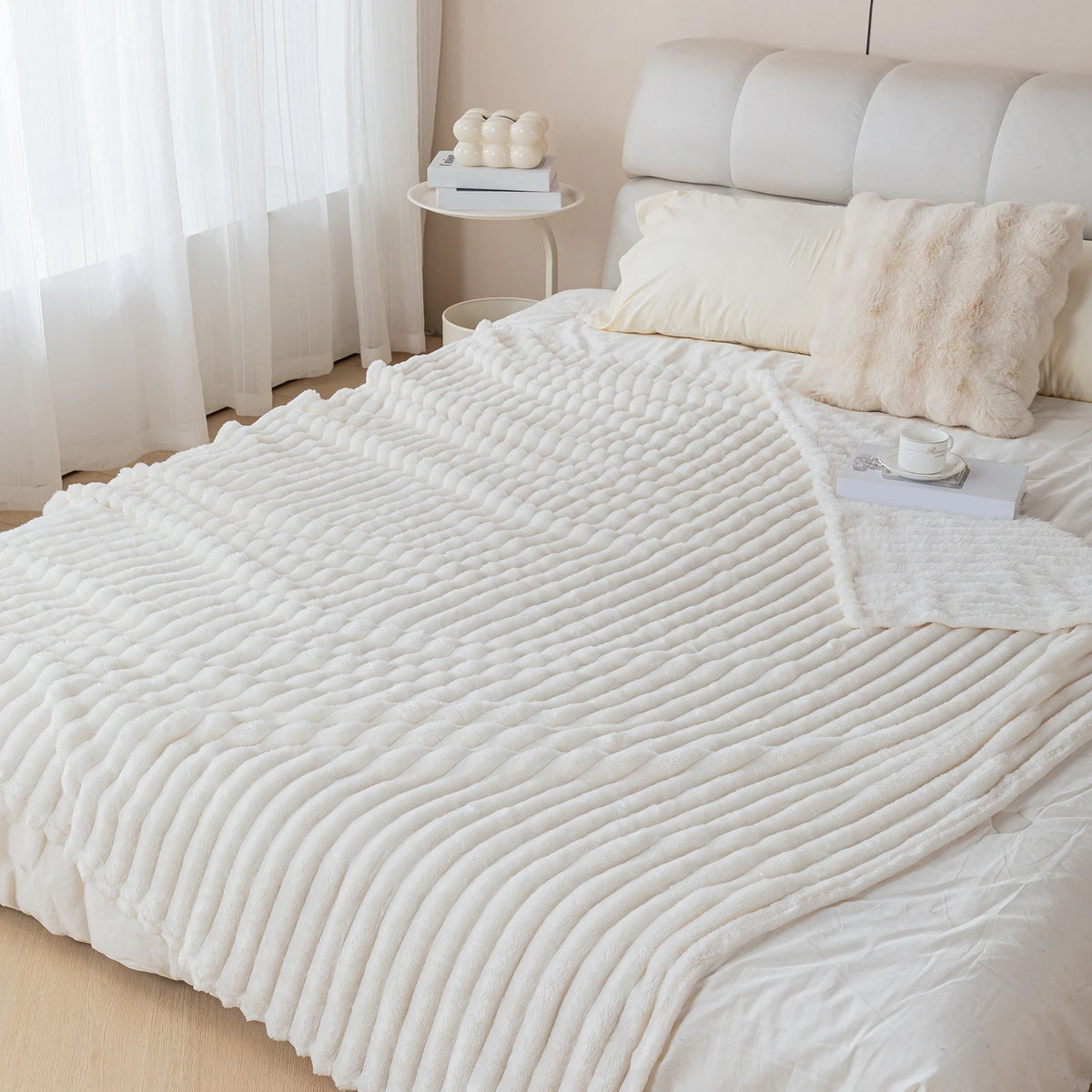 Striped Flannel Cover Blanket