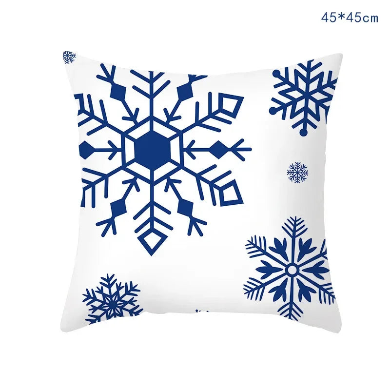 Blue Snow Christmas Pillowcase