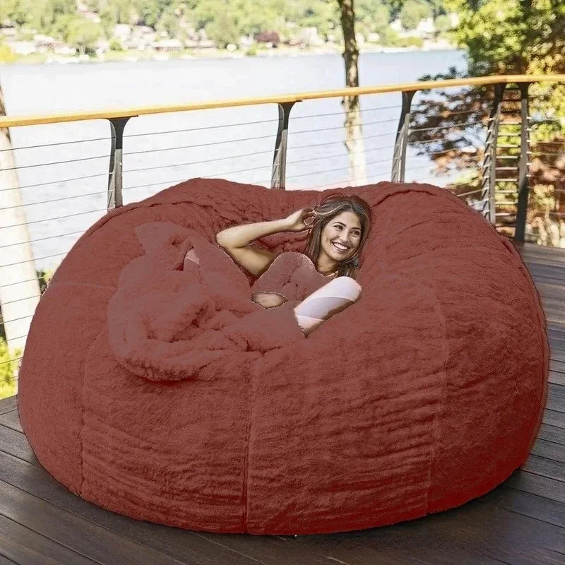 Giant Faux Fur Bean Bag Cover