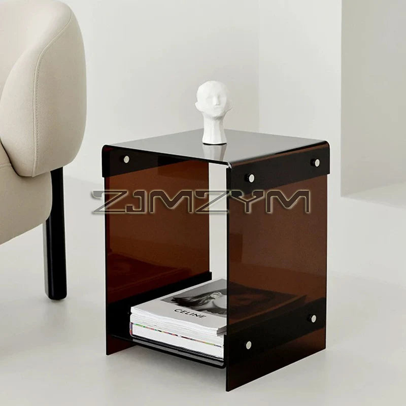 Acrylic Double-Deck Side Table