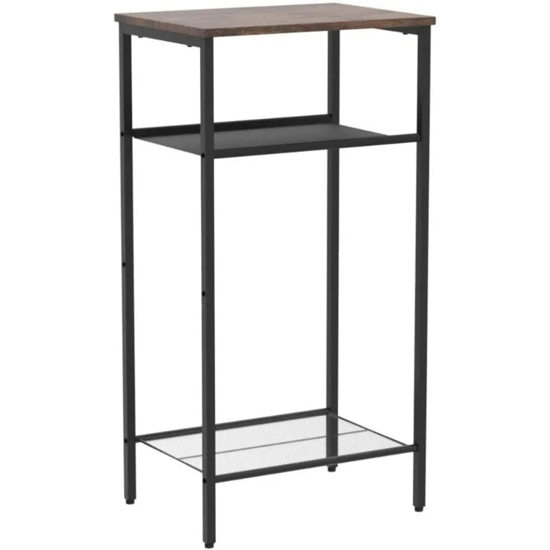 Rustic Metal Frame Side Table
