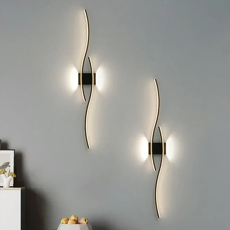 Black Gold Strip Wall Lamp