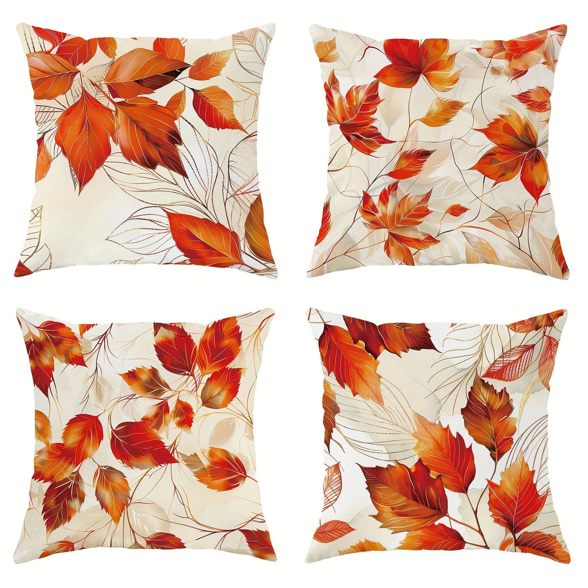 Printed Maple Leaf Pillow Covers