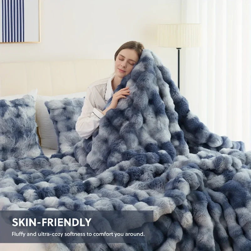 Cozy Faux Rabbit Fleece Blanket