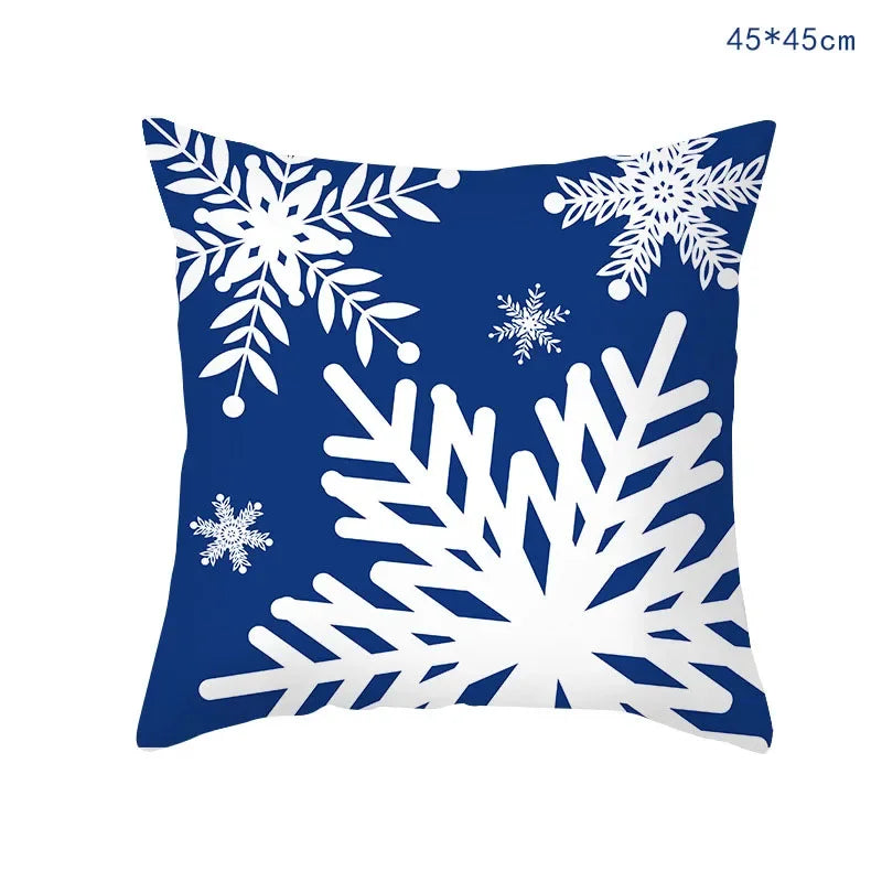 Blue Snow Christmas Pillowcase