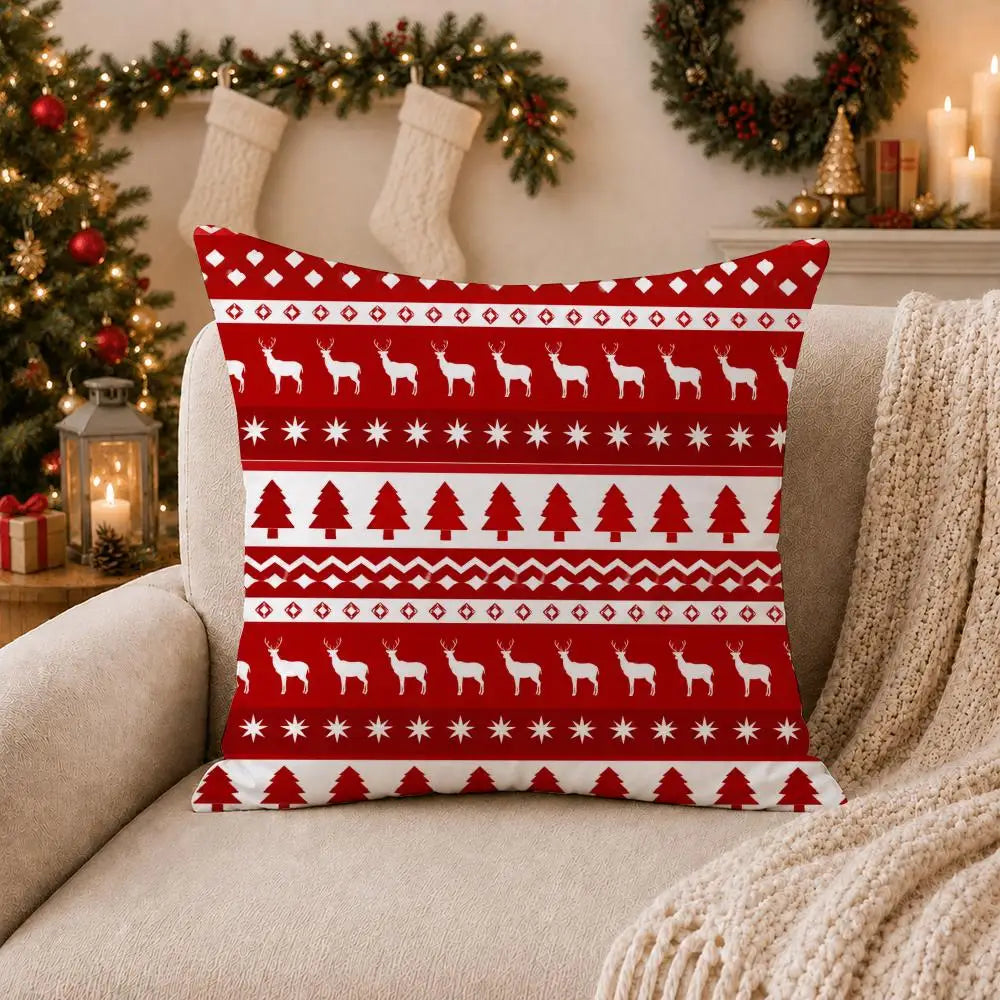 Red Black Plaid Pillow Case