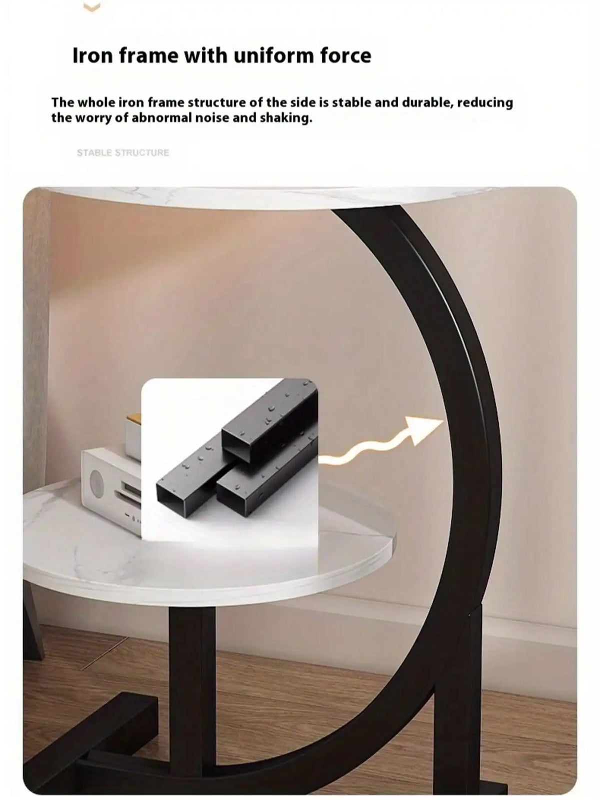 2-Tier Faux Marble End Table