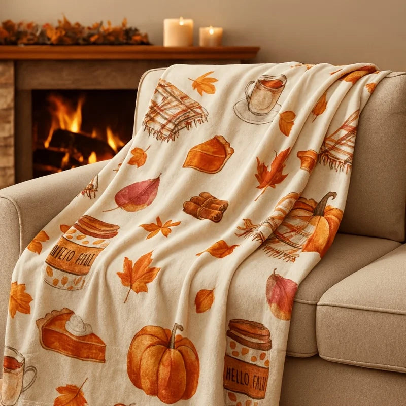 Watercolor Pumpkin Pie Throw